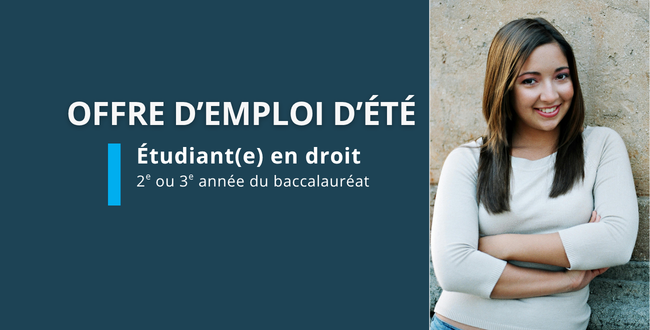 Emploi d’été – Étudiant(e) en droit